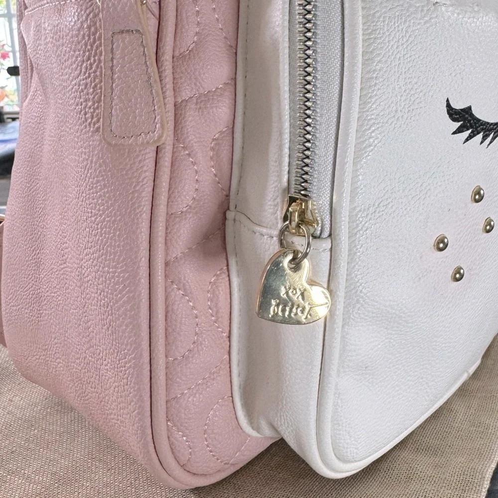 Betsey Johnson Kitsch Cute Lamb Blush Large Backpack Pink Cream
